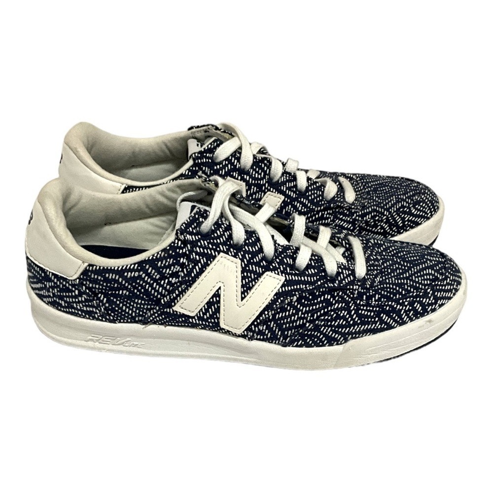 New Balance 300 Court Trainer Womens 8 Navy Cream Woven Print Sneakers Casual
